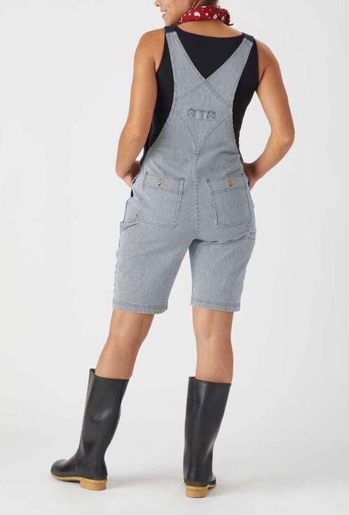 NWT Duluth Trading Co. XXL Rootstock Gardening Hickory Stripe Short Overalls - Picture 3 of 11